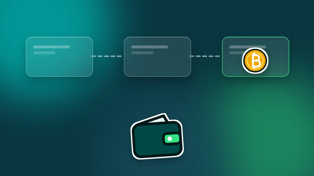 Animazione: le monete sono sulla blockchain, non nel wallet; il wallet custodisce la chiave che firma e permette di spostare le monete da un indirizzo all’altro