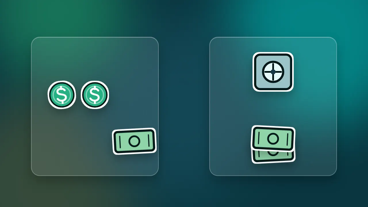 Animation zur Funktionsweise einer Stablecoin: Hinter jedem ausgegebenen Token steht sein Gegenwert in der Reserve des Emittenten